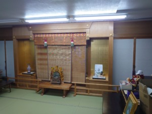 遺品整理のエイガン貝塚店２階、遺品お焚き上げ品保管所